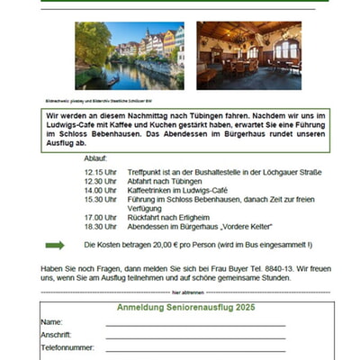 Seniorenausflug der Gemeinde in den Schönbuch 
