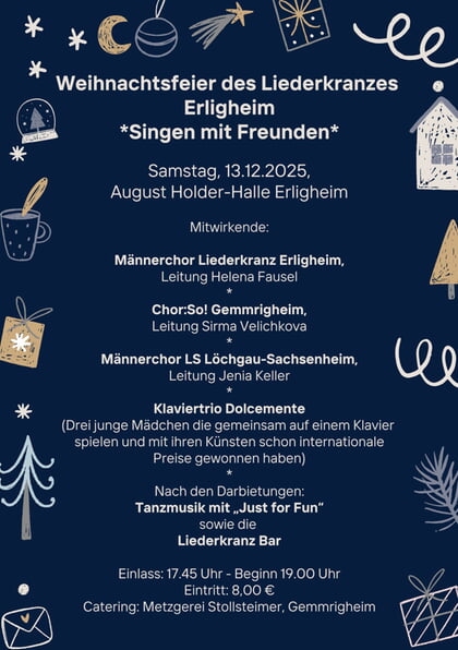 Weihnachtsfeier des Liederkranzes Erligheim