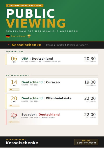 Public Viewing zur WM im SKV-Vereinsheim Kesselschenke