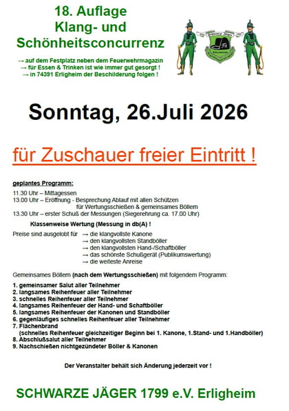 Schwarze J&auml;ger - 18. Auflage Klang- und Sch&ouml;nheitsconcurrenz