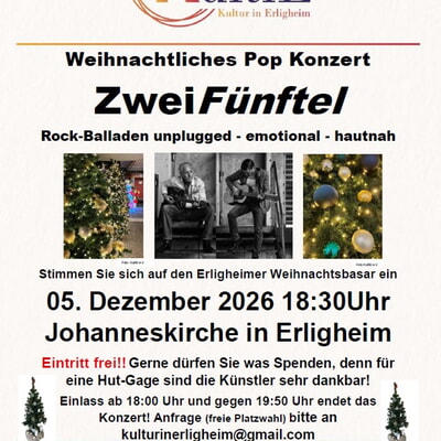 Weihnachtliches Pop-Konzert - Zwei F&uuml;nftel - Rockballaden unplugged 