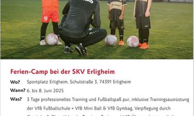 VfB Fussballcamp auch 2025 in Erligheim