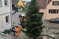 Weihnachsbaum vor dem Rathaus