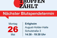 Spenden Sie Blut - Vereinbaren Sie einen Termin am 26.5.2025